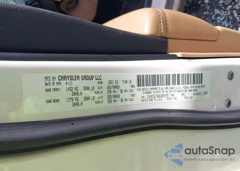 2011 Dodge Durango Citadel из США, поврежденный, VIN 1D4SE5GTXBC695759